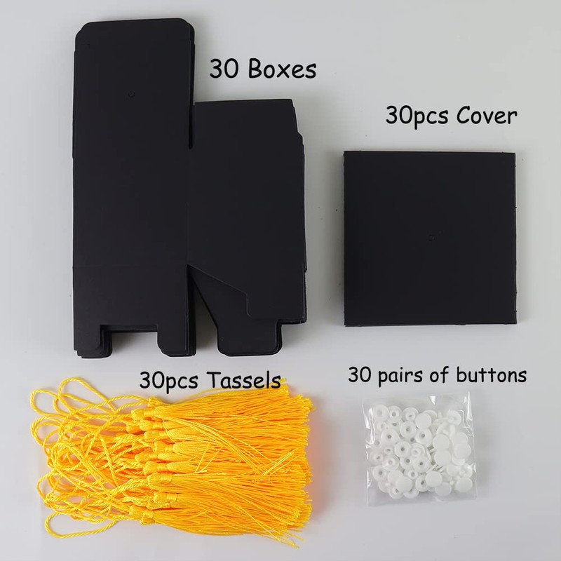 TrlaFy 30Pcs Graduation Cap Candy Boxes Black Graduation Gifts Boxes