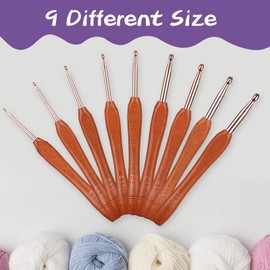 Ruidi Wooden Handle Handle Crochet Hook(9pcs)