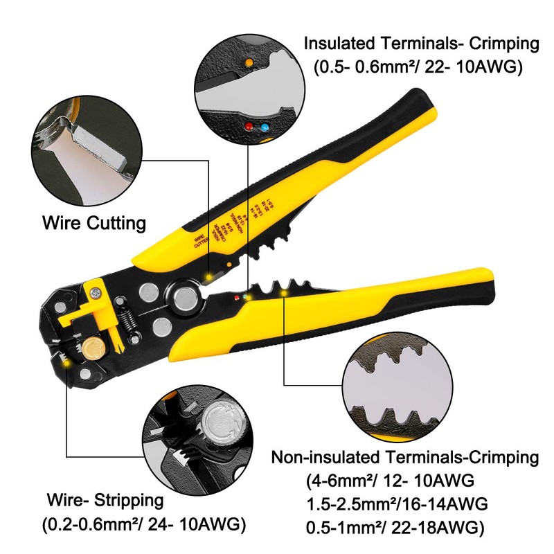 CYLBAQ Crimper Plier Set, AWG24-10 Wire Crimping Tool, Wire Cutting