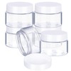 6 Pack 2 oz Plastic Pot Jars Round Clear Leak