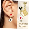 BESPORTBLE 1Pair Heart Playing Card Dangle Earrings for Women Asymmetric