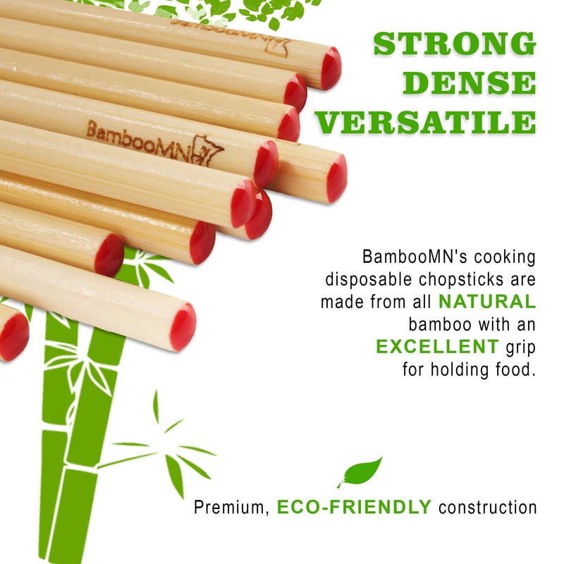BambooMN Premium 5.9" - Mini Bamboo Chopsticks, Pocket Sized, Smaller