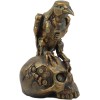 Ebros Steampunk Raven On Skull Statue Figurine 6" H