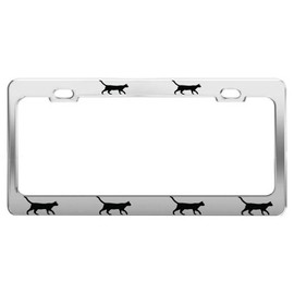 Product Express CAT Animal Pictures Funny Chrome Steel License Plate Frame TAG Holder