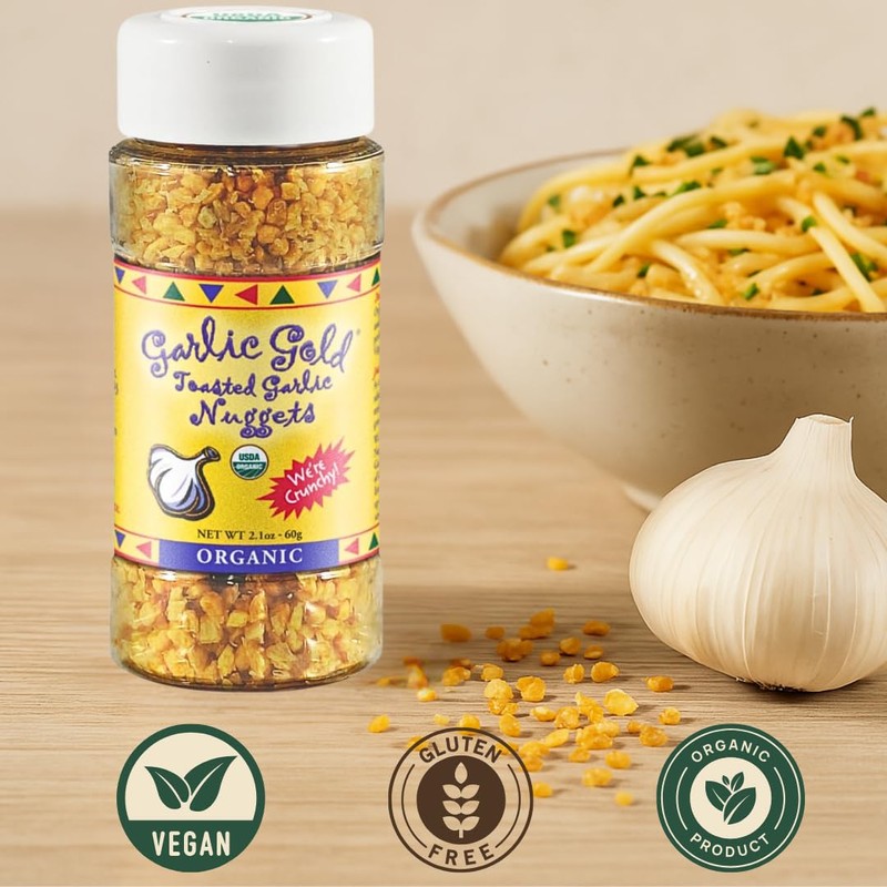 Garlic Gold Toasted Nuggets, Crunchy Roasted Garlic Seasoning, USDA Certified