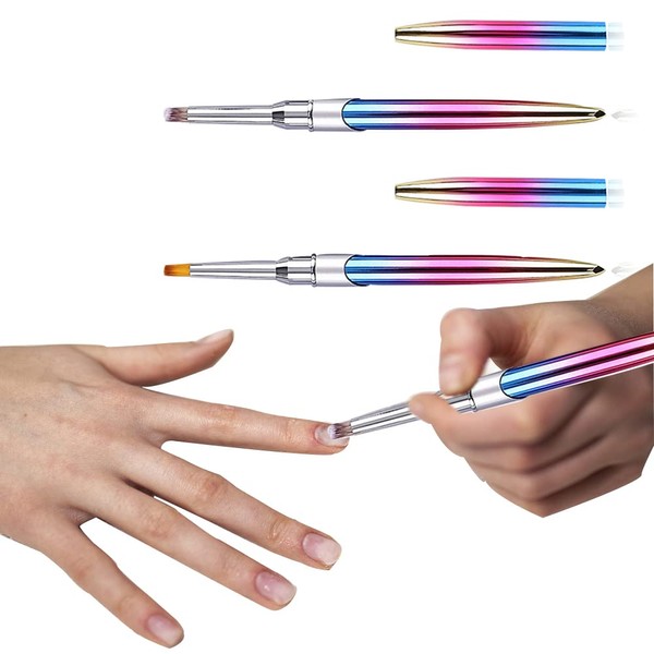 2pcs Acrylic Nail Brush, Nail Art Clean Up Brushes, Painting