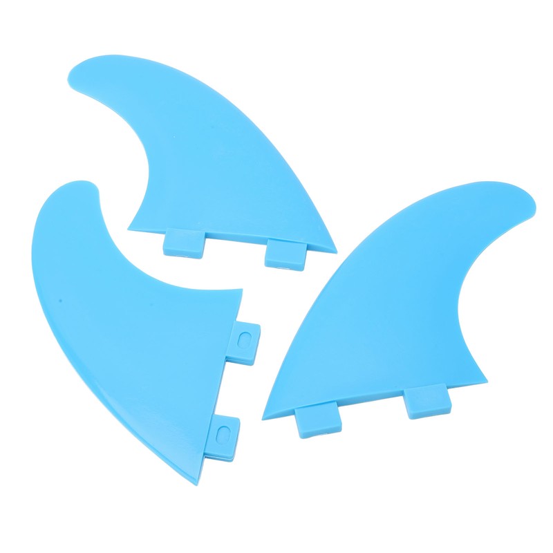 3Pcs Surfboard Fins Nylon Plastic Blue Thruster Fin Surfing Board