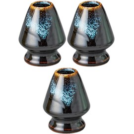 Set of 3 Gold Tea Blue Chasen Repair [1.2 x 2.5 x 3.5 inches (3 x 6.3 x 8 cm) | Chasen