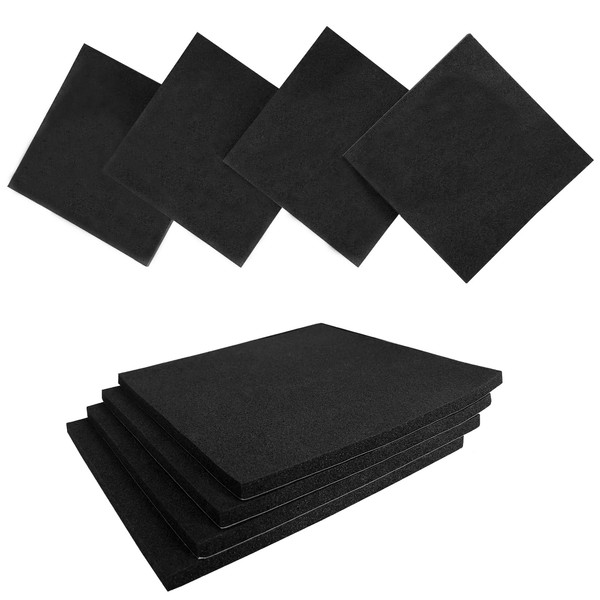 8 Pcs Black Adhesive Foam Padding, Closed Cell Foam Sheet