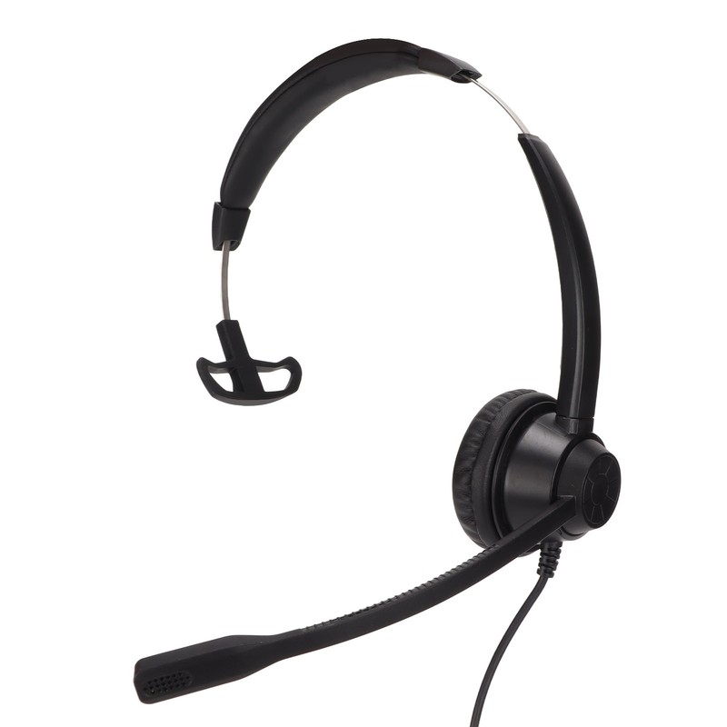 RJ9 Telephone Headset Noise Cancelling Unilateral Corded Business Headphone with