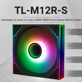 TR TL-M12R-S Case Fan 120mm with ARGB Light Effect 4 Pin PWM Silent Computer Cooler Fan for CPU Liquid Cooler and CPU Air Cooler, Quiet CPU PC ARGB Fan (120mm, Black)