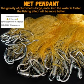 Pfeibk Cast Nets for Fishing Saltwater American Fishing Casting nets for Bait Fish Shrimp Trap 3/8inch Mesh Size, American Style Hand Throw Nets Nylon Multfilament Cast Net Heavy Duty Sinkers (8ft)