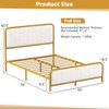 Giantex Full Size Gold Bed Frame with Velvet Headboard and