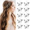 Diffaxy Pack of 10 Star Hair Clips, Silver Non-Slip Hair