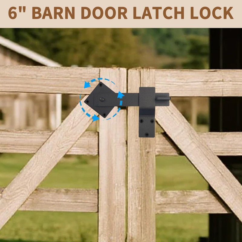 MCSDFN 6" Barn Door Flip Latch Lock Heavy Duty Gate