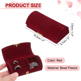 sourcing map Small Travel Jewelry Box, Ring Box Jewelry Holder Portable Storage Organizer Case for Rings Necklace Earrings Gift for Women Girls, Red