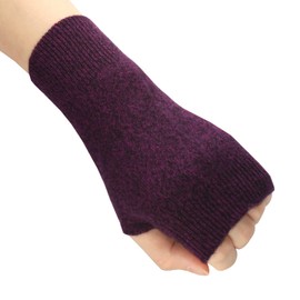 Larcele Cashmere Gloves, Fingerless Hand Warmers for Women BZST-02 - Purple