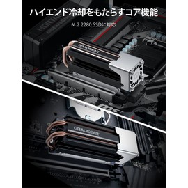 GRAUGEAR M.2 2280 SSD Heatsink, Direct-Touch Heat of Dual Copper Heat Pipes, 25mm Cooling Fan Built-in PWM Control, Aluminum Plate-Fin Design, Thermal Pads incl., 1.34 in Height [G-M2HS03-F]