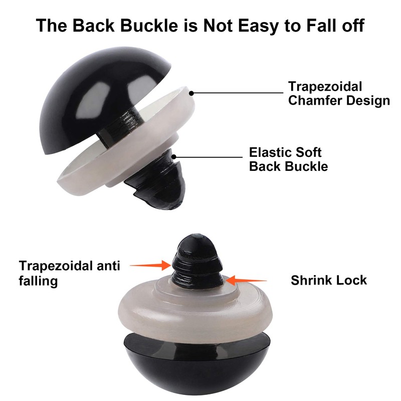 120PCS Plastic Safety Crochet Eyes Bulk with 120PCS Washers for