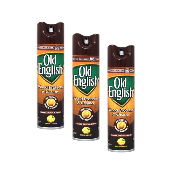 Old English Aerosol Wood Protector & Cleaner, Fresh Lemon 12.50 oz (Pack of 3)