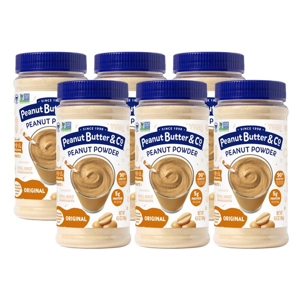 Peanut Butter & Co. Powdered Peanut Butter, Non-GMO, Gluten Free, Vegan, Original, 6.5 Ounce Jars (Pack of 6)