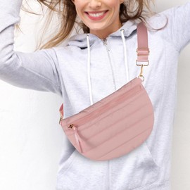 Quilted Puffer Belt Bag - Puffy Sling Fanny Pack Crossbody Chest Belt Bum Waist Purse Shoulder Bag for Women Gift