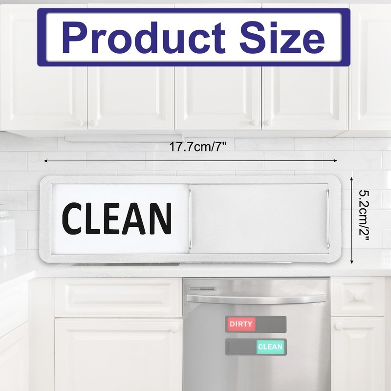 PATIKIL Dishwasher Magnet Clean Dirty Sign, 7x2 Inch Clean &