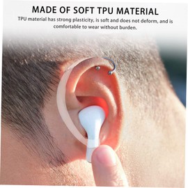 TEHAUX 6pcs Wireless Headphone Lost Hooks Secure Earphone Protective Accessories for Running Fitness and Sports Activities Comfortable and Flexible Design Transparent White