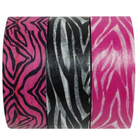 Wrapables Wild Side Japanese Washi Masking Tape (Set of 3), 10M L x 15mm W