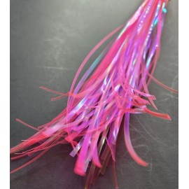 Big Hit Fly Co PEARL MAGNUM FLASHABOU - 2mm - 14 inch - Fly Tying Materials - Flash - 9 COLORS - Hot Pink