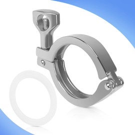 JMCOLMT Single Pin Tri Clamp 10PCS 2 Inch Tri Clamps with Wing Nut Heavy Duty Tri-clamps Stainless Steel 304 Sanitary Fitting with Ferrule TC 2 Inch Silicone Gaskets