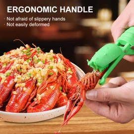 Green Portable 3-Piece Crawfish Sheller & Peeler Set - Quick Shelling Tail Meat Gadget, Ergonomic Kitchen Utensil with Non-Slip Handle for Home & Restaurant Use