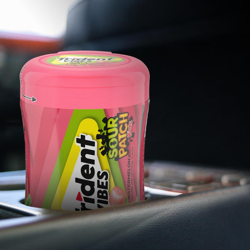 Trident Vibes SOUR PATCH KIDS Watermelon Sugar Free Gum, 40