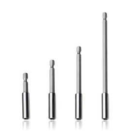 Set of 4 Bit Extension 60 mm 75 mm 100 mm 150 mm Long Bit Holder for Screwdriver Cordless Screwdriver Drill 1/4 Inch Hex Non-Slip
