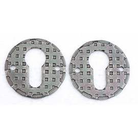 UHRIG 2x Wrought Iron Rosette for PZ Lock Forged Steel for Profile Cylinder on Front Door