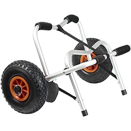 HUIMENG Kayak Cart Trolley Kayak Cart Dolly Foldable for Carring Kayaks Canoes Boat Trolley Silver+Black+Orange