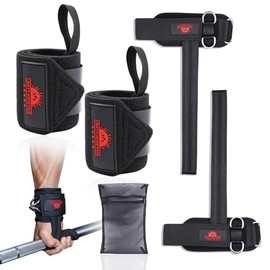 Correas de elevación antideslizantes para muñeca con bolsa para levantamiento de pesas, doble anillo en D para peso muerto, pull-Ups, entrenamiento de máquina de cables