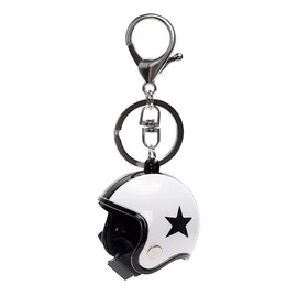 Bike Mini Helmet Keychain Key Case Key Ring Keychain Charm White