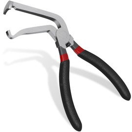 Upgrade Electrical Disconnect Pliers 60 Degree, 60° Curved Jaw Automotive Connector Plier, Long Spark & Fuel Line Gasoline Clamping Tool for Car Repair Push Tab Style Plugs (60° Bend)