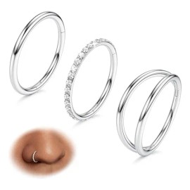 3piezas Anillos Nasales Piercing Cartílago Acero Inoxidable