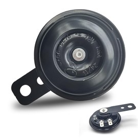 AWGUKA AWGUKA 1 PC Motorcycle Electric Horns, 12V 1.5A 105db Waterproof and Rustproof High-Pitched Round Speaker, Universal Motorcycle Electric Horn (Black)