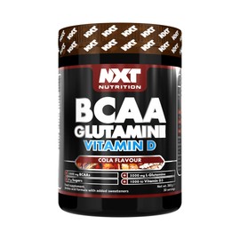 NXT Nutrition BCAA, Glutamine & Vitamin D | BCAAs Amino Acids with Vitamin D3 and L-Glutamine - for Recovery, Gut Health and Muscle Protein Synthesis | 360g - 30 Servings (Cola)