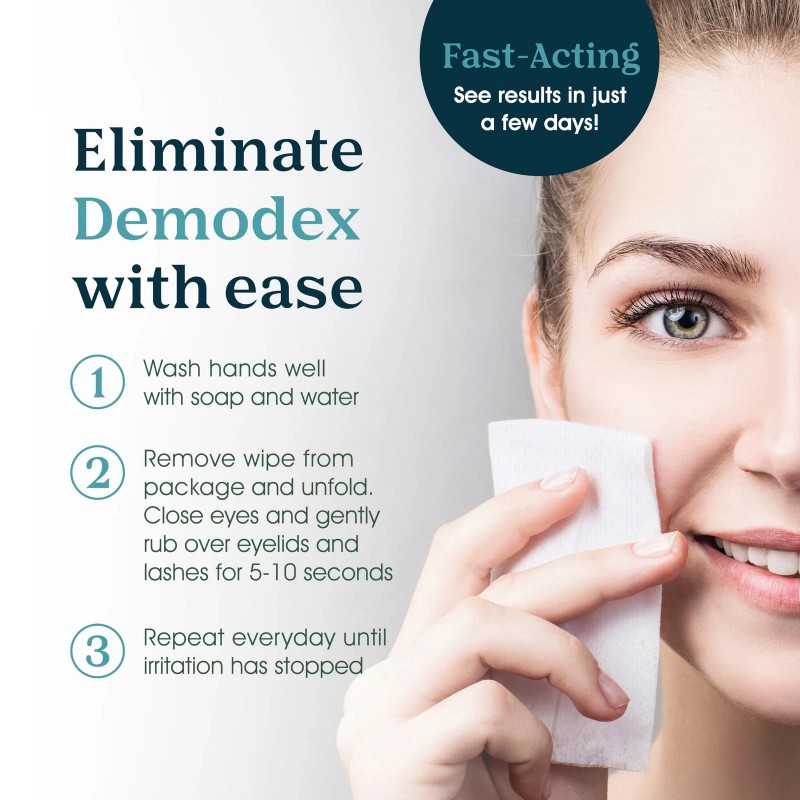 Noveha Best Demodex Eyelid & Lash Wipes Box Of 60