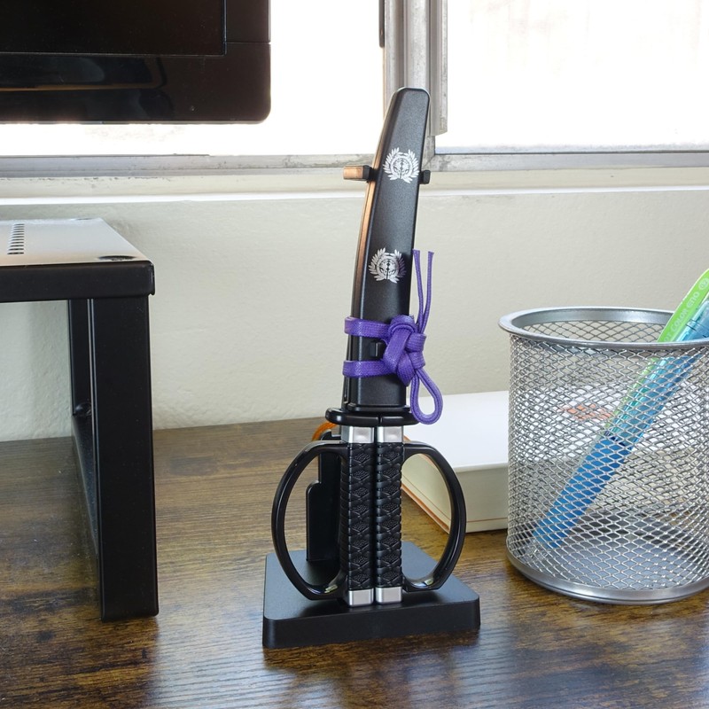 KUISUN Samurai Sword Scissors, Katana-Inspired with Display Stand - Made