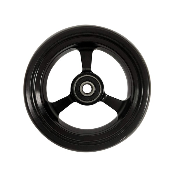 RIANTWHEEL, 4 X 1.0 inch, Solid, PU Wheels, Wheelchair Casters, Aluminum Rim, one Pair (Black)
