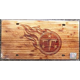 Stockdale Tennessee Titans Woodgrain Design Deluxe Laser Cut Acrylic Inlaid License Plate Tag Football