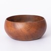 GoCraft Wooden Bowl with Matte Finish – Handcrafted Mango Wood