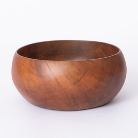 GoCraft Wooden Bowl with Matte Finish – Handcrafted Mango Wood Serving Bowl for Salads, Snacks & Décor – Rustic & Minimalist Kitchenware