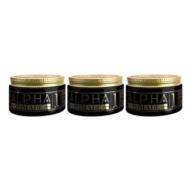 Kit 3 Pomada Modeladora Cabello Barba Ouro Barber Alpha 85g