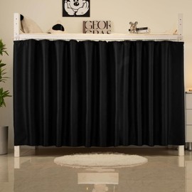 NKM Bottom bunk Bed Curtain 200 * 120cm,bunkbed Curtains for The Bottom bunk,Dorm Blackout Bed Curtains with Black Shading Coating for Students Single Sleeper